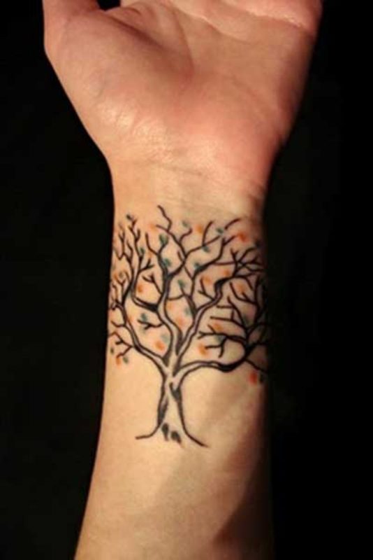 Tree Tattoo On Wrist