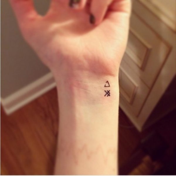 Triangle Geometric Tattoo On Wrist