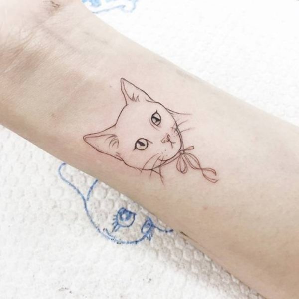 Cat Tattoo On Wrist