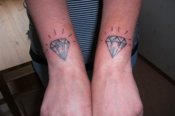 Twin Diamond Tattoos On Wrist
