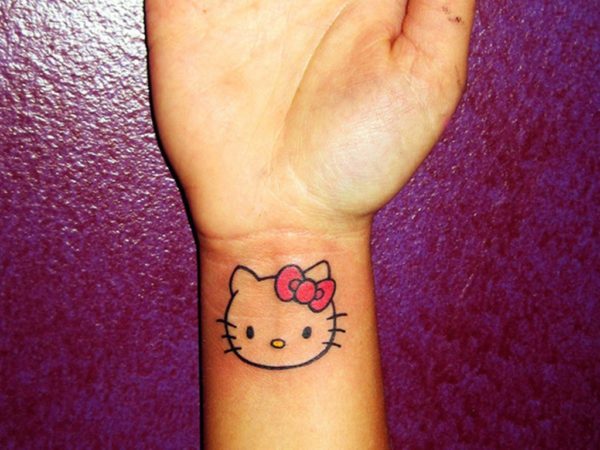 kitty Wrist Tattoo