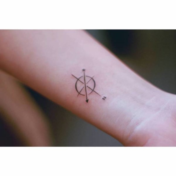 Unique Compass Tattoo On Wrist