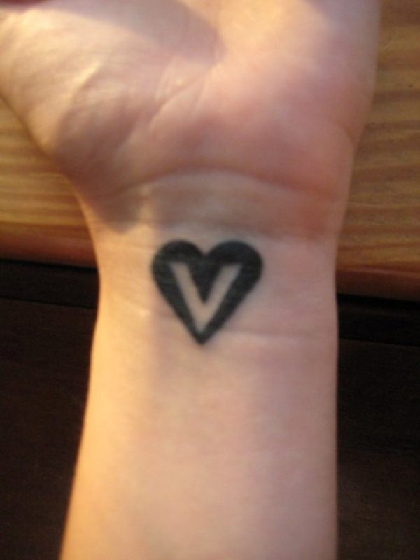 Vegan In Heart Tattoo on wrist