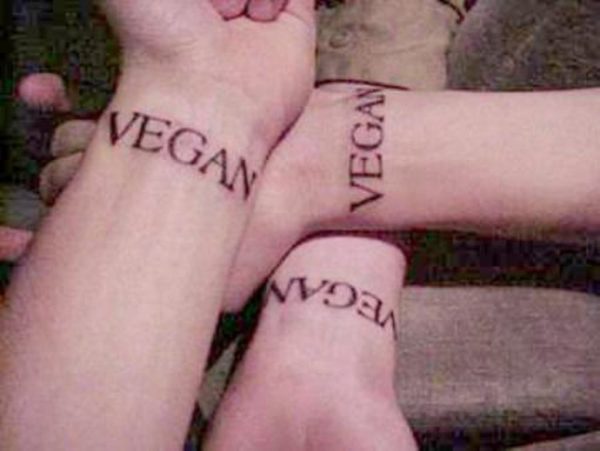 Vegan Tattoo On Wrist