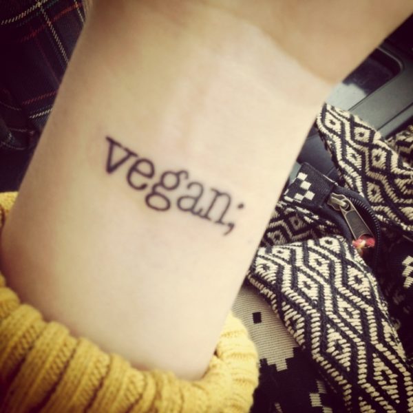 Vegan Texted Tattoo
