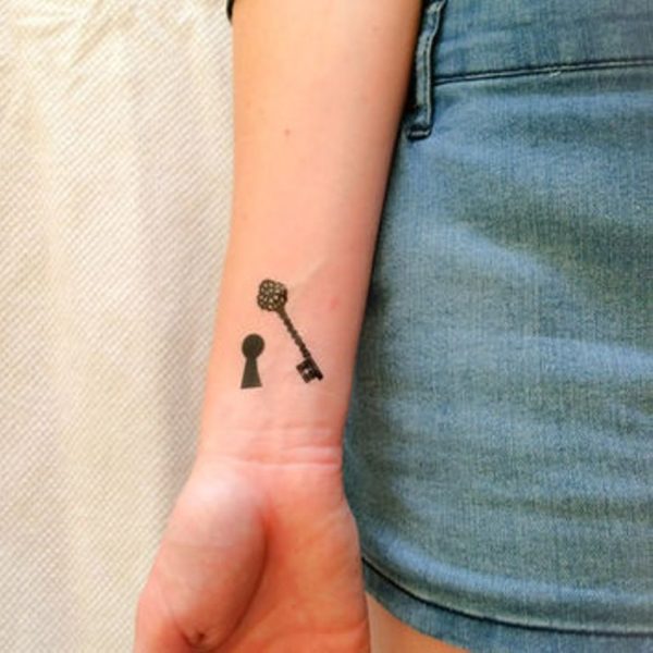 Vintage Skeleton Key Tattoo On Wrist