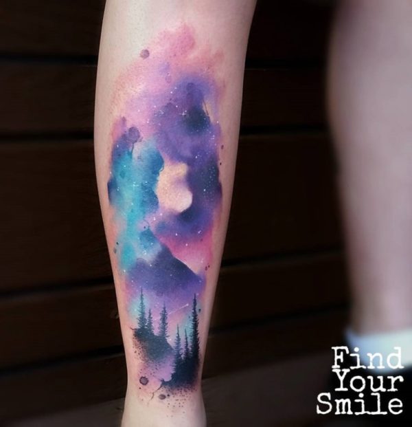 Watercolor Tree Tattoo