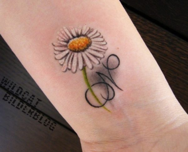 White Daisy Flower Tattoo