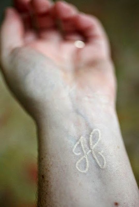 White Word Tattoo On Wrist