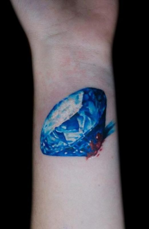 Wonderful Blue Diamond Tattoo