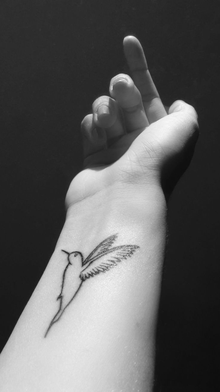 Wonderful  Hummingbird Tattoo On Wrist