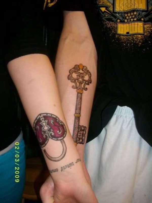 Wonderful Lock And Key Tattoo