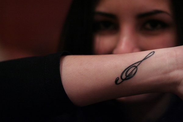 Wonderful Music Note Tattoo On Wrist