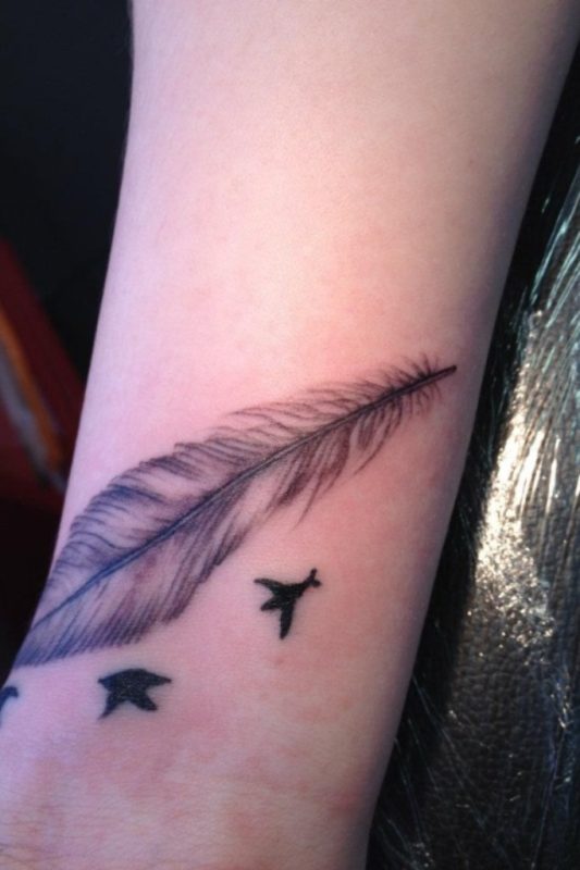 Wonderful Peacock Feather Wrist Tattoo