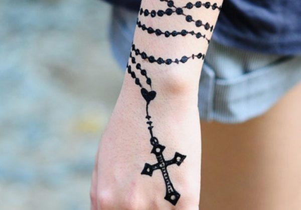 Wonderful Rosary Tattoo On Wrist