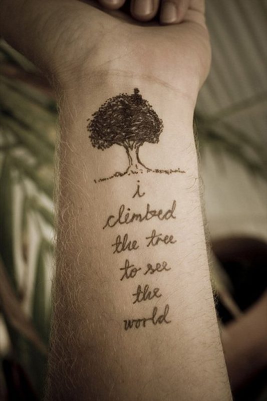 Wording And Tree Tattoo