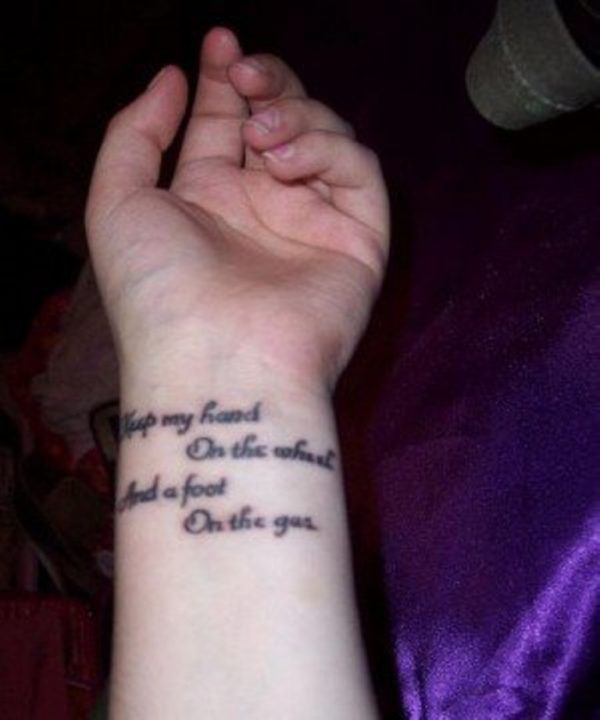 Wording Tattoo On Wrist