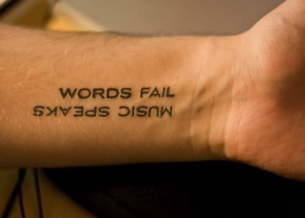 Words Fail Tattoo On Wrist