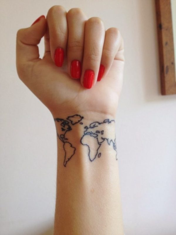 World Tattoo On Wrist