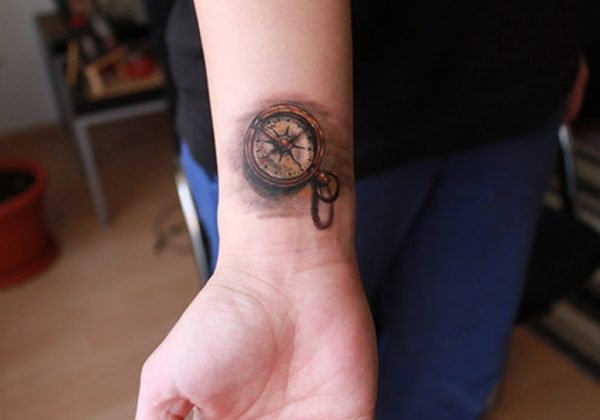Wrist Compass Tattoo