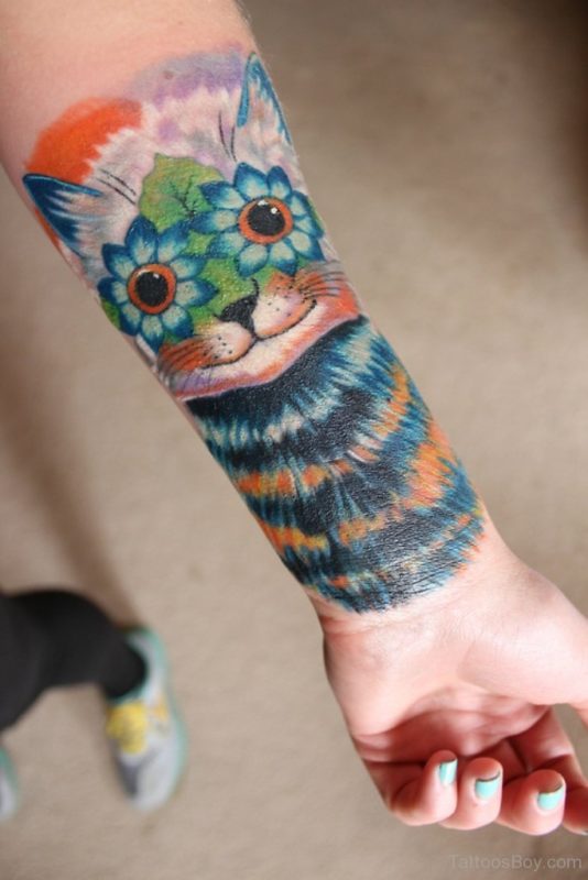 Colored Cat Tattoo 