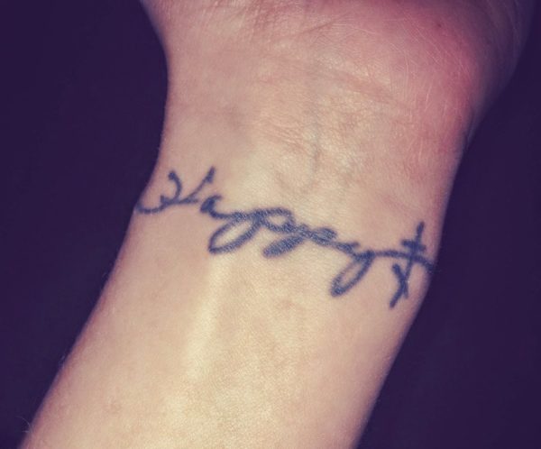 Cursive Font Wording Tattoo