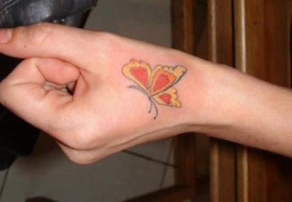 Yellow Butterfly Tattoo