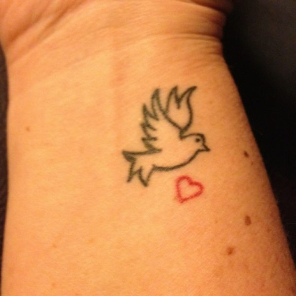 Heart And Dove Tattoo