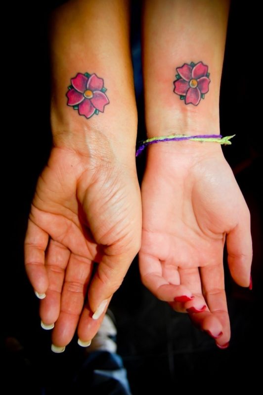 Friendship Flower Tattoo on Wrist