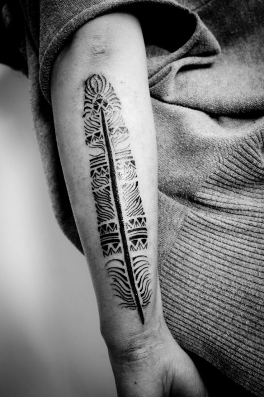 Tribal Feather Tattoo