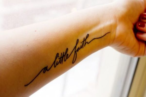 A Little Faith Tattoo On Wrist