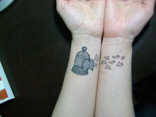 Adorable Birdcage Wrist Tattoo
