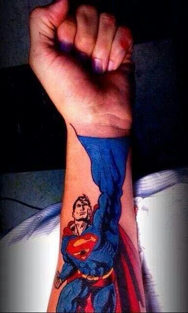 Adorable Superman Wrist Tattoo