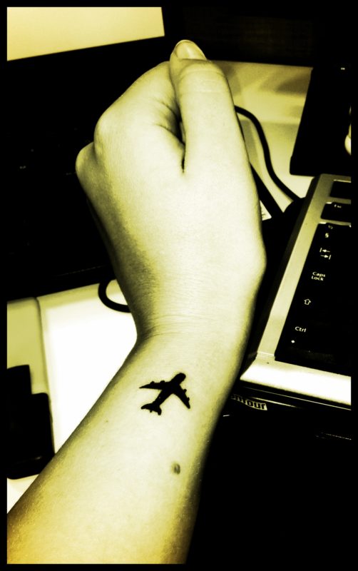 Aeroplane Tattoo On Wrist