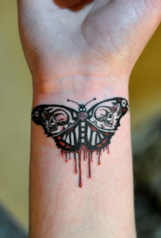 Amazing Butterfly Tattoo On Wrist