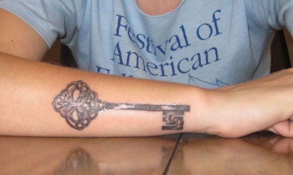 Amazing Key Tattoo On Wrist