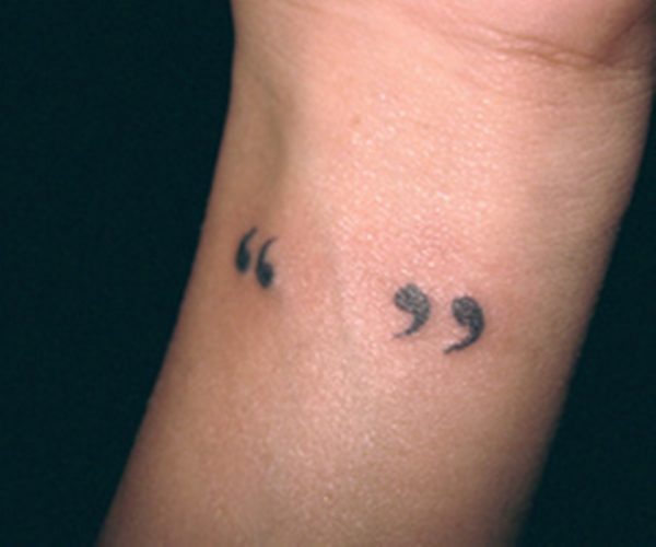 Amazing Quotation Mark Tattoo