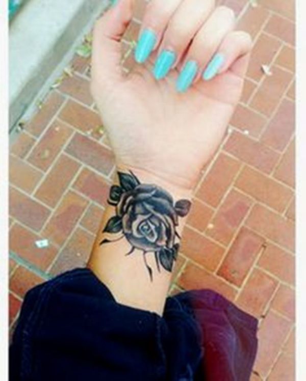 Amazing Rose Tattoo On Wrist