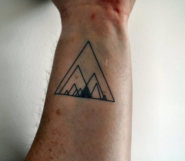 Amazing Triangle Tattoo Design For Wrist