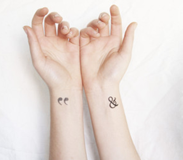 Ampersand And Quotation Wrist Tattoo-