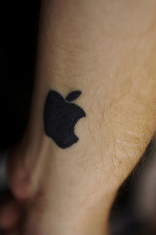 Apple Logo Tattoo On Wrist