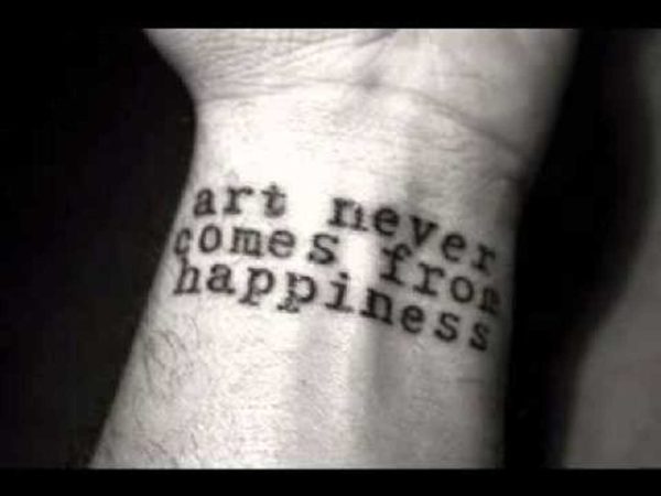 Art Never Comes Quote Tattoo