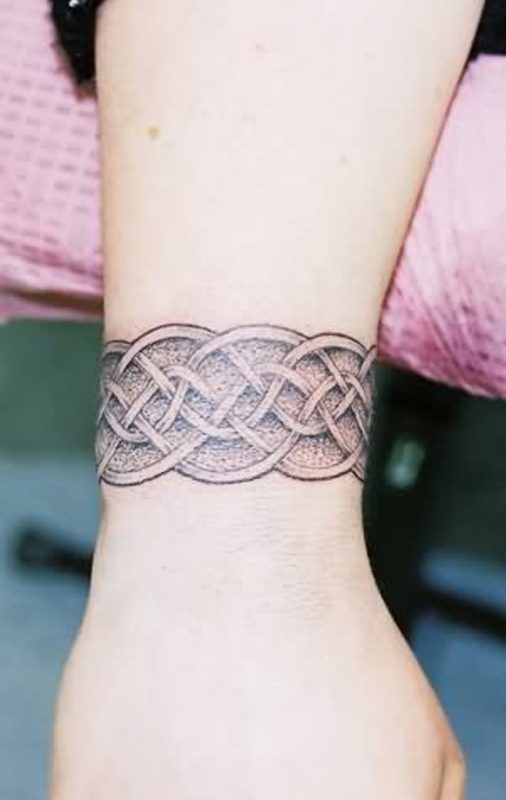 Attractive Celtic Wristband Tattoo