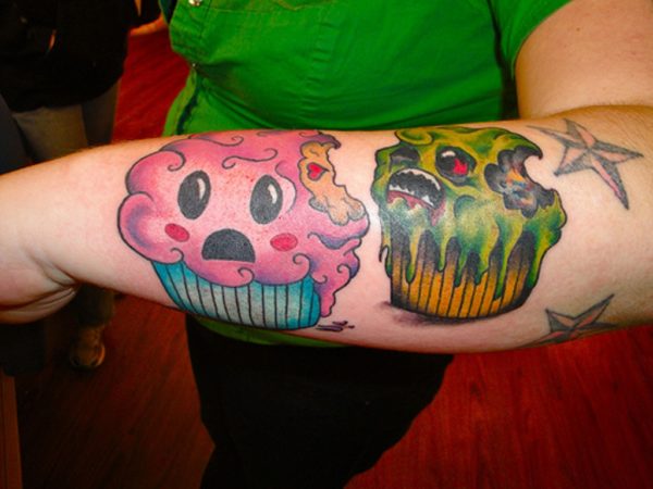 Attractive Cupcake Tattoo