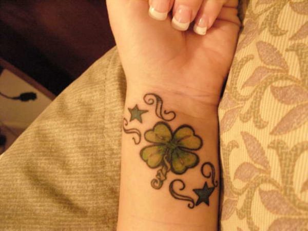  Attractive Four Leaf Tattoo