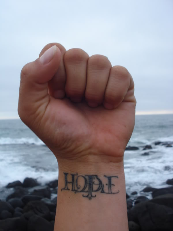 Attractive Hope Tattoo On Wrist