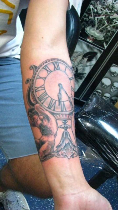 Awesome Clock Tattoo On Wrist