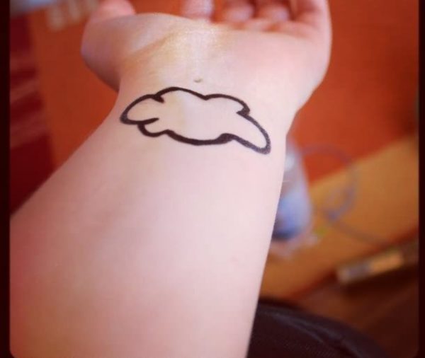 Awesome Cloud Tattoo On Left Wrist