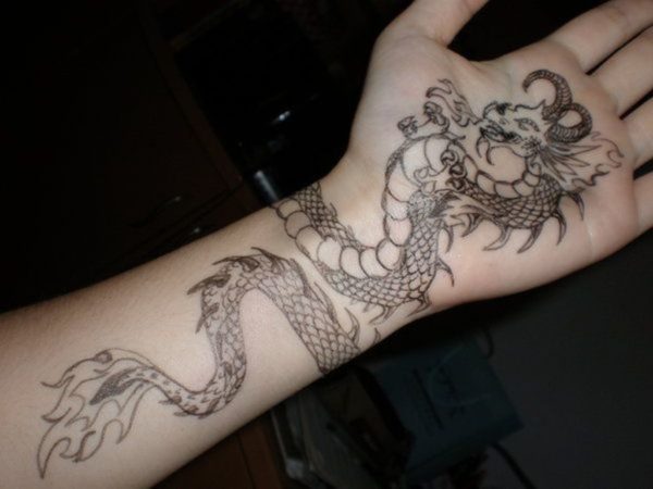 Awesome Dragon Wrist Tattoo