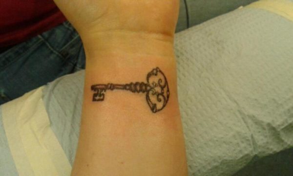 Awesome Key Tattoo On Wrist